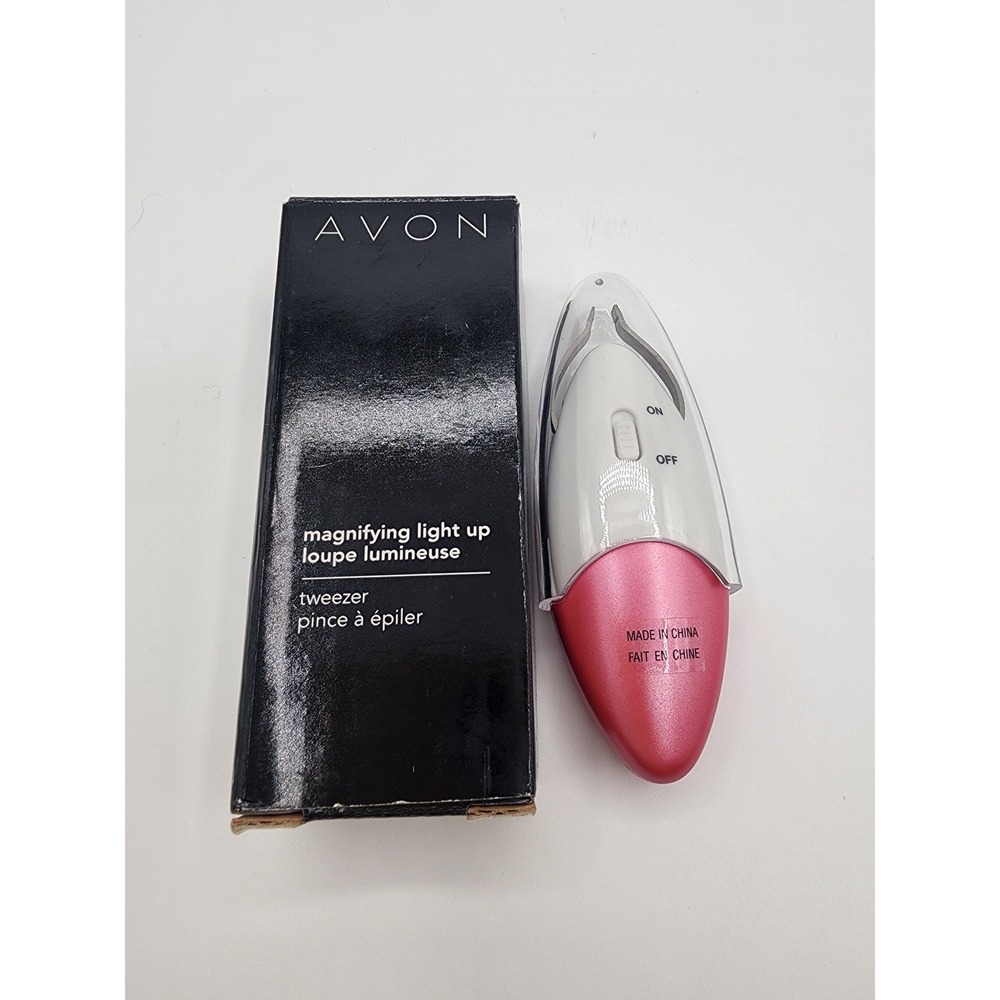 Avon Magnifying Light Up Tweezer Pink LED Beauty Tool New In Box